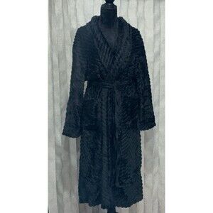 Pavilia Striped Plush Fleece Women’s Robe Size L/XL